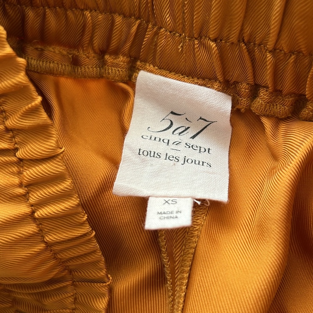 Cinq A Sept Frilled Flared Trousers Gold XS - Picture 5 of 7